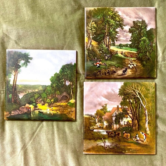Vintage H&R Johnson tiles set of 3 different ones Made in Italy hanging clip #19 - Picture 1 of 8